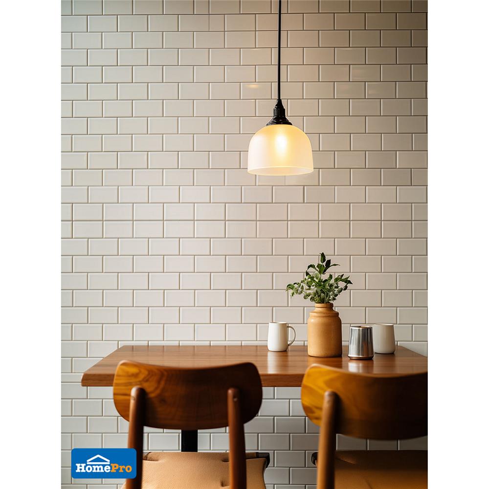 กระเบื้องผนัง 7.5x15 ซม. MULIA กลอสซี่ บีเวล ไวท์ 1.01 ตร.ม.