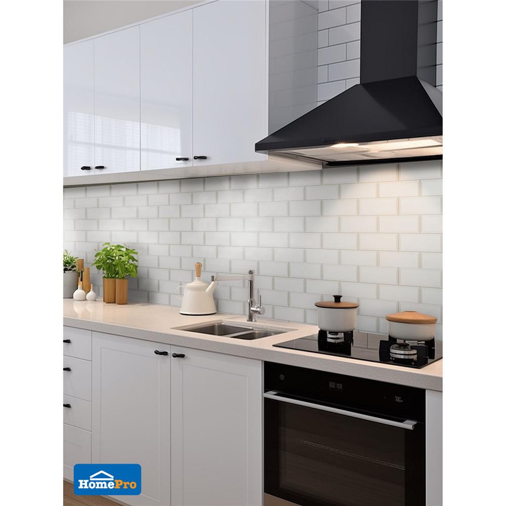 กระเบื้องผนัง 7.5x15 ซม. MULIA กลอสซี่ บีเวล ไวท์ 1.01 ตร.ม.