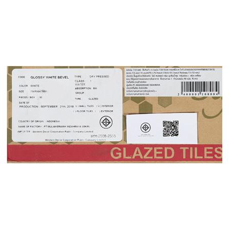 กระเบื้องผนัง 7.5x15 ซม. MULIA กลอสซี่ บีเวล ไวท์ 1.01 ตร.ม._11