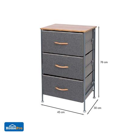 ชั้นลิ้นชักผ้า 3 ชั้น STACKO THYME 45x30x76 ซม. สีเทา_2