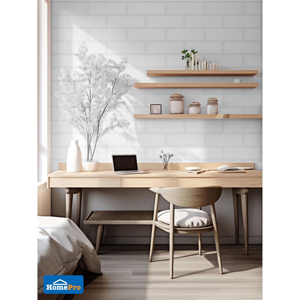 กระเบื้องผนัง 10x30 ซม. MULIA กลอสซี่ บีเวล ไวท์ 0.99M2