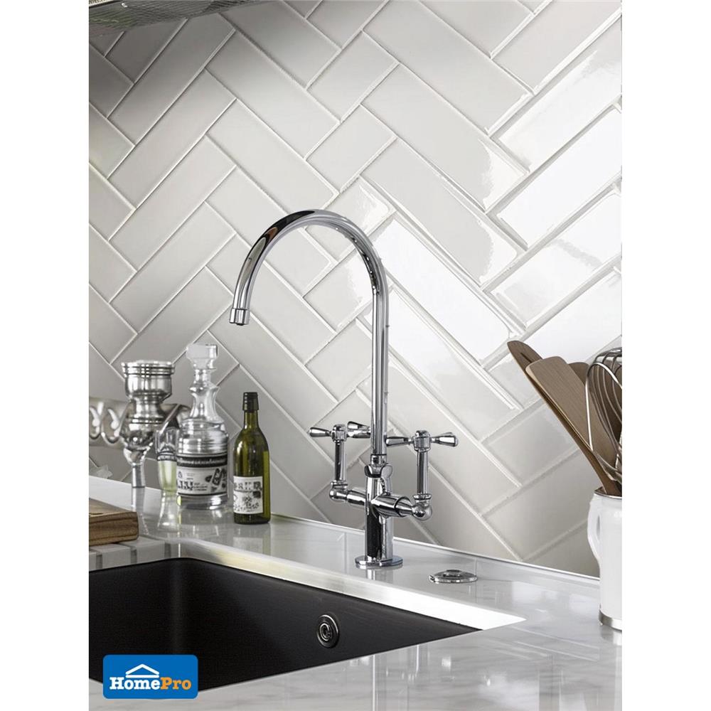 กระเบื้องผนัง 10x30 ซม. MULIA กลอสซี่ บีเวล ไวท์ 0.99M2