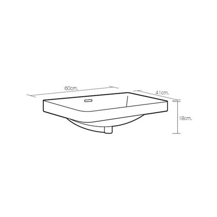 อ่างล้างหน้าฝังบนเคาน์เตอร์ MOYA 209 สีขาว_4