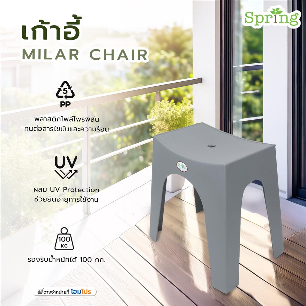 เก้าอี้ SPRING MILAR CHAIR สีเทา