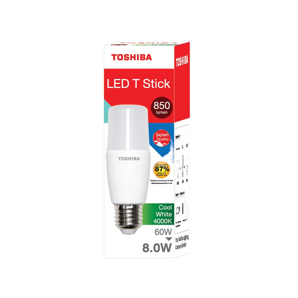 หลอด LED TOSHIBA STICK T7 8 วัตต์ COOL WHITE E27