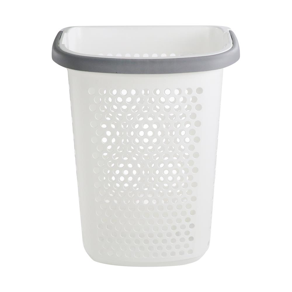 ตะกร้าผ้าล้อลาก PLIM BK-137-3 สีขาว/เทา