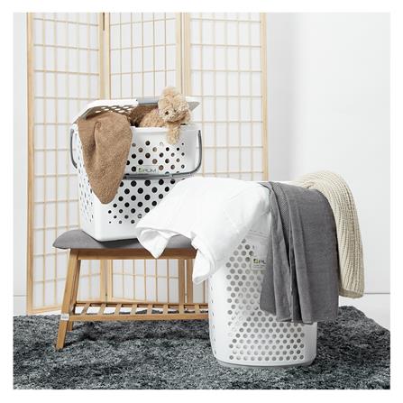 ตะกร้าผ้าล้อลาก PLIM BK-137-3 สีขาว/เทา_4