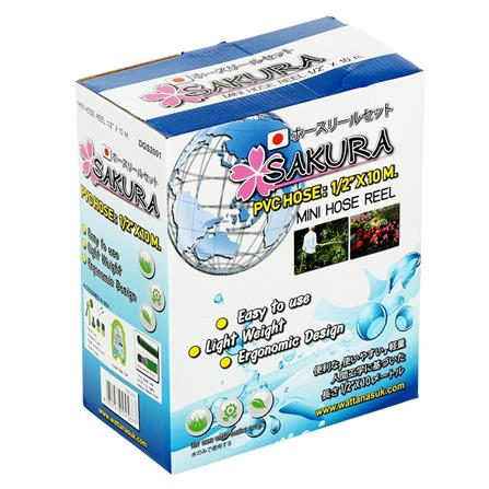 สายยางโรล ติดผนัง+ตั้งพื้น SAKURA DGS2001 1/2 นิ้วx10 ม. สีเขียว_4