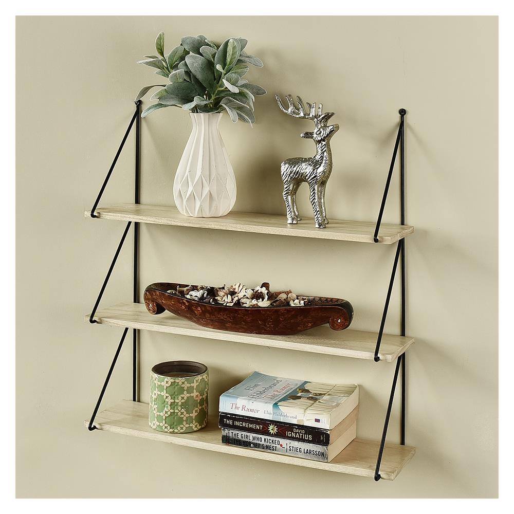 แผ่นชั้นติดผนัง 3 ชั้น STACKO IRIS 60x15x65 ซม. สีเนเชอรัล