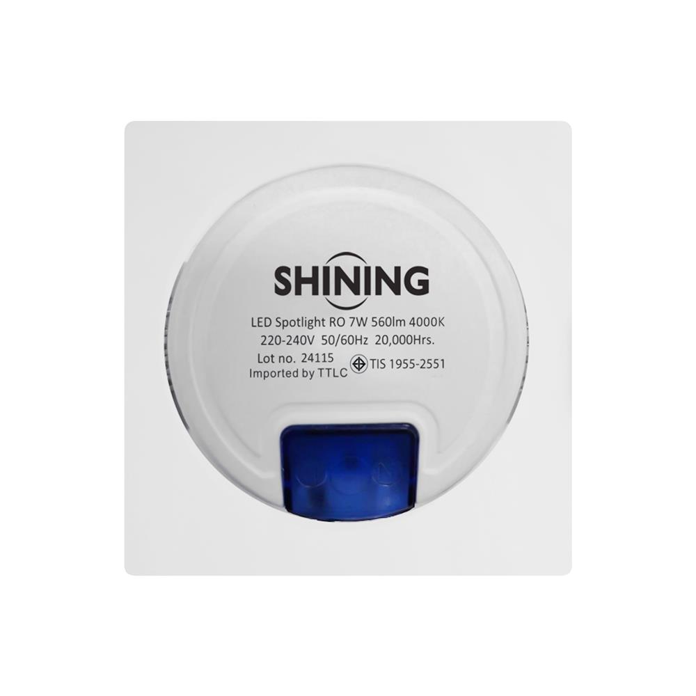 ดาวน์ไลท์ LED SHINING LCSC00740 3 นิ้ว 7 วัตต์ COOL WHITE สีขาว