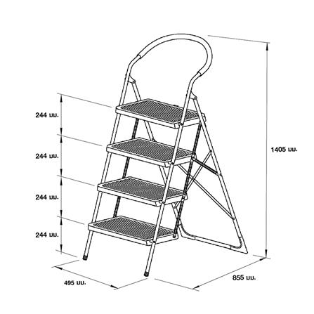 บันได STEP 4 ขั้น MATALL WK2203E-4 สีขาว-ดำ_6