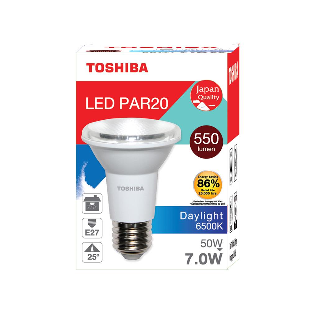 หลอดไฟ LED TOSHIBA PAR20 7 วัตต์ DAYLIGHT E27