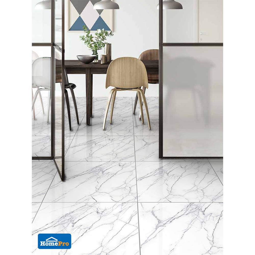 กระเบื้องพื้น 24x24 นิ้ว COTTO สโตน มาร์เบิล ขาว PM 1.44M2