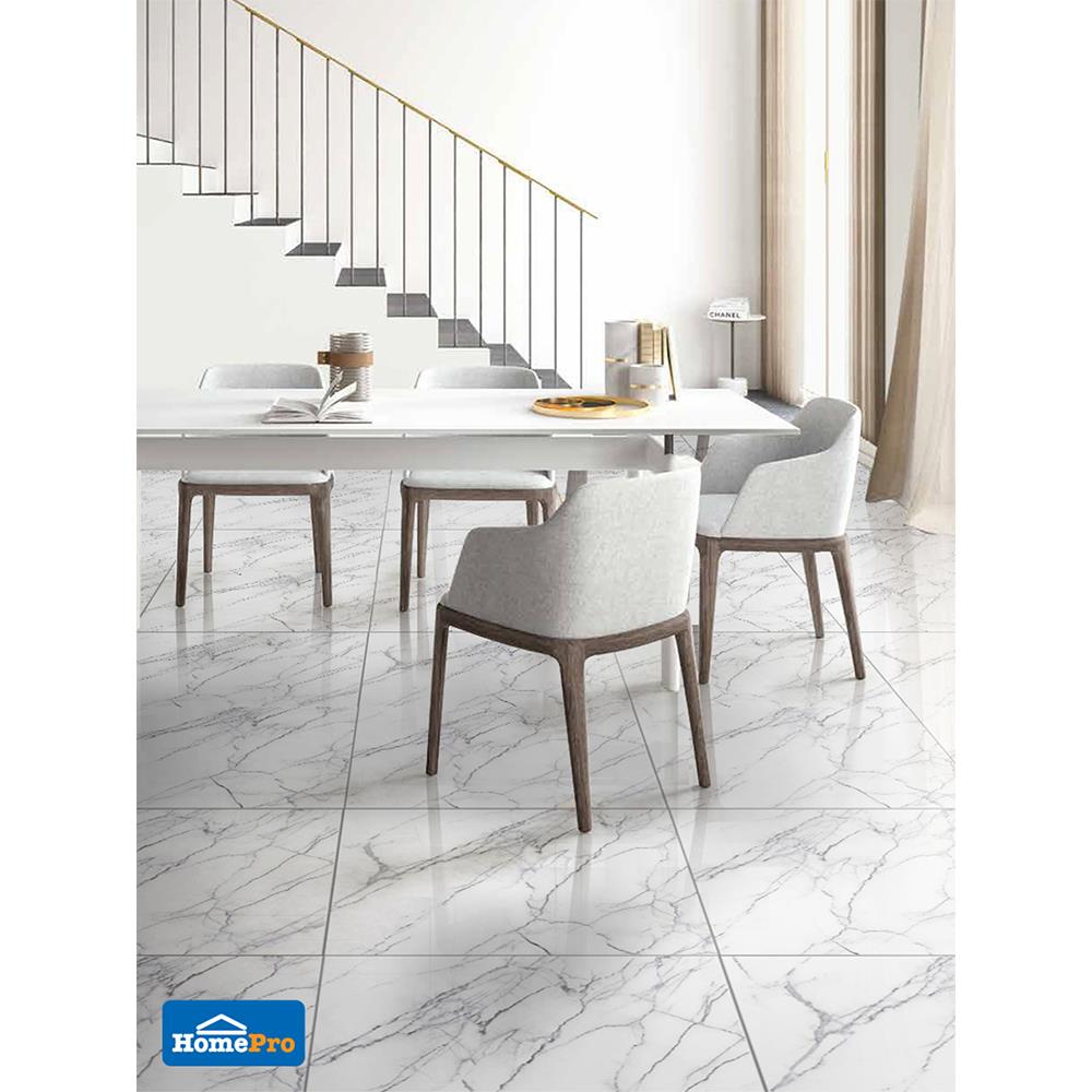 กระเบื้องพื้น 24x24 นิ้ว COTTO สโตน มาร์เบิล ขาว PM 1.44M2