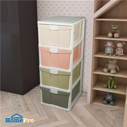 ตู้ลิ้นชัก 4 ชั้น STACKO 1057M4 40X50X104 ซม. สีพาสเทล_4