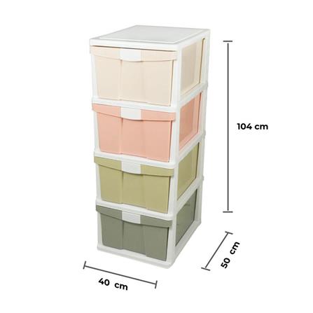 ตู้ลิ้นชัก 4 ชั้น STACKO 1057M4 40X50X104 ซม. สีพาสเทล_6