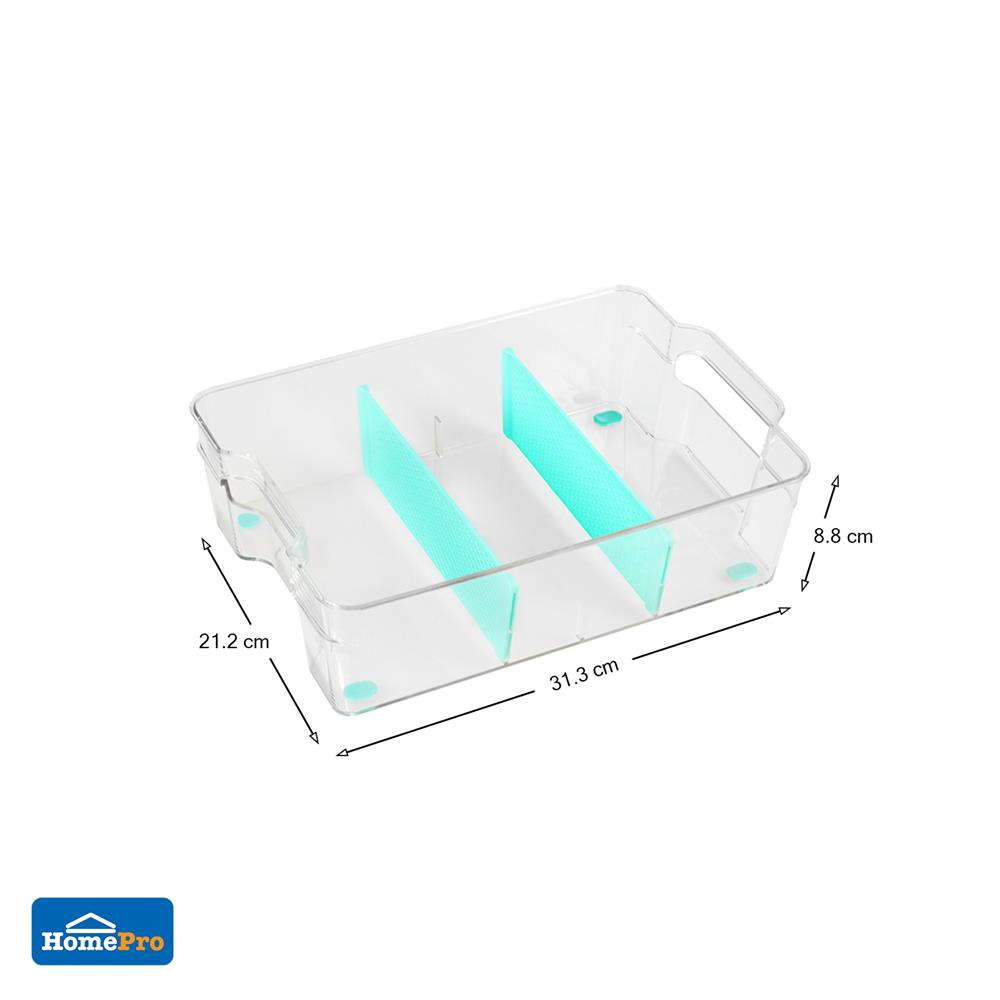 กล่องจัดเก็บในตู้เย็นแบบแบ่งช่องซ้อนได้ L KECH