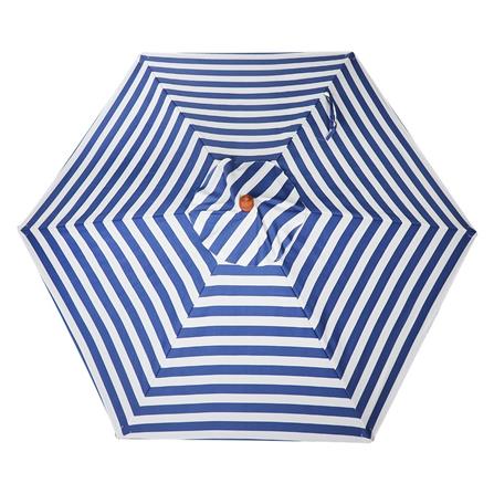 ร่มสนามกลม IVY WOOD STRIP 2.5 ม. สีขาว/น้ำเงิน_1