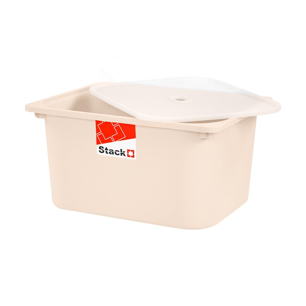 กล่องฝาปิด STACKO 2011B 43x33x22 ซม. สีเบจ