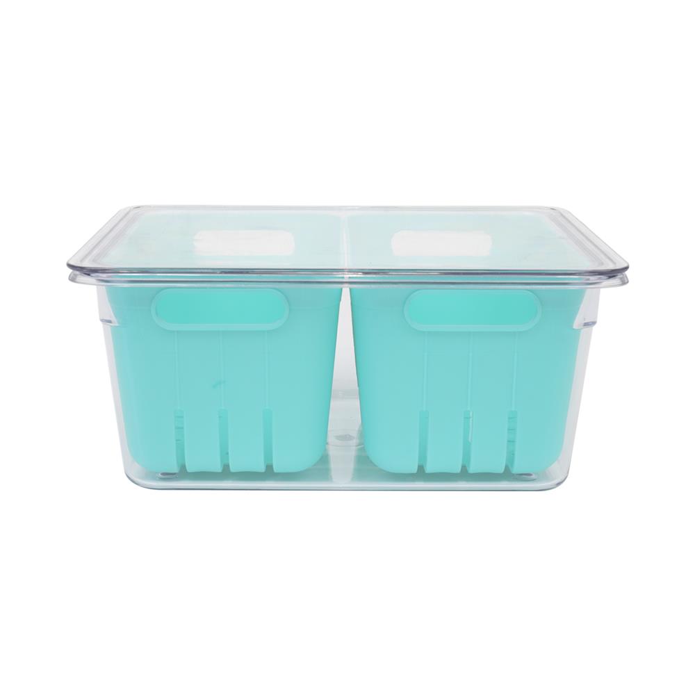 กล่องจัดเก็บในตู้เย็นมีฝา พร้อมตะกร้า 2 ใบ KECH