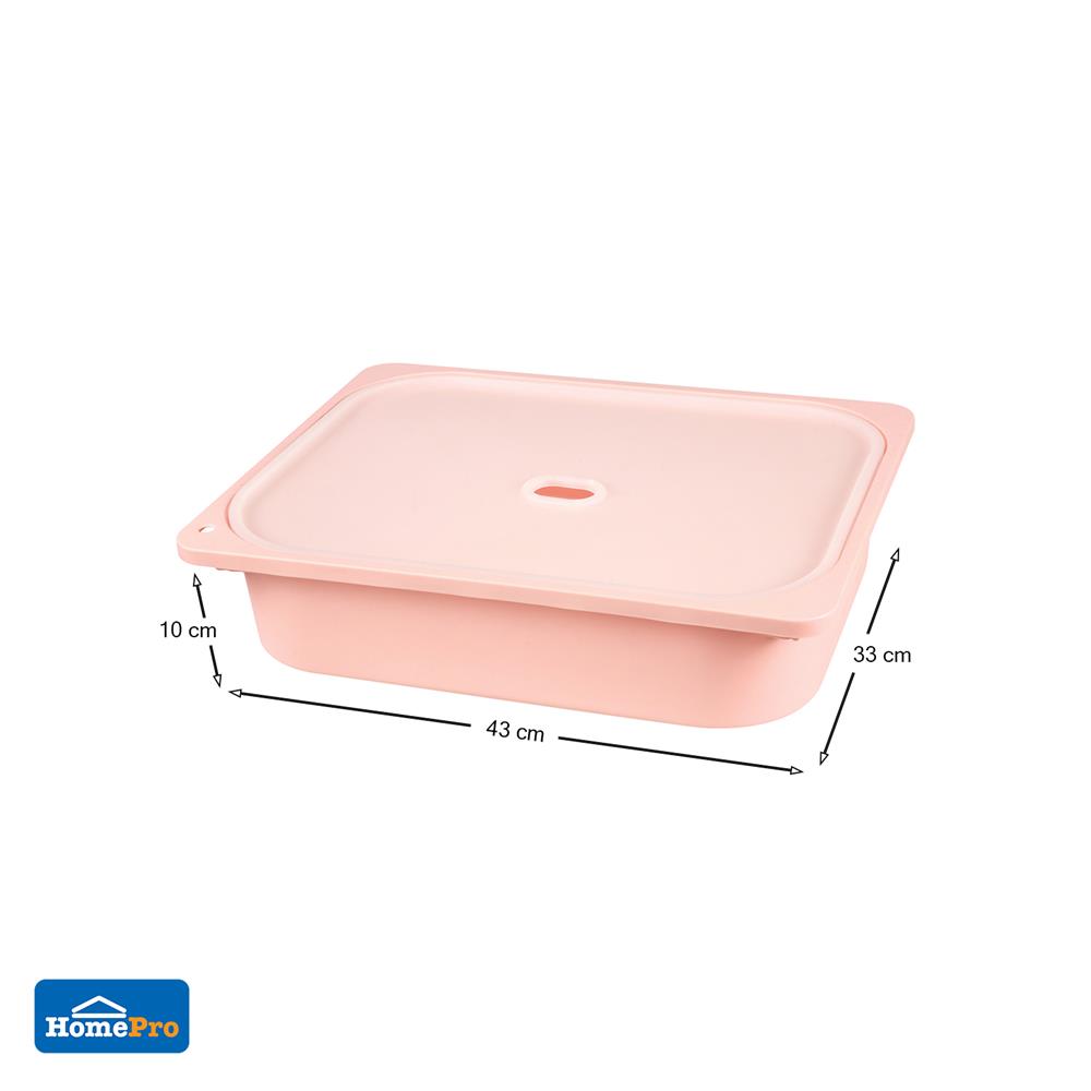 กล่องฝาปิด STACKO 2011A 43x33x10 ซม. สีชมพู