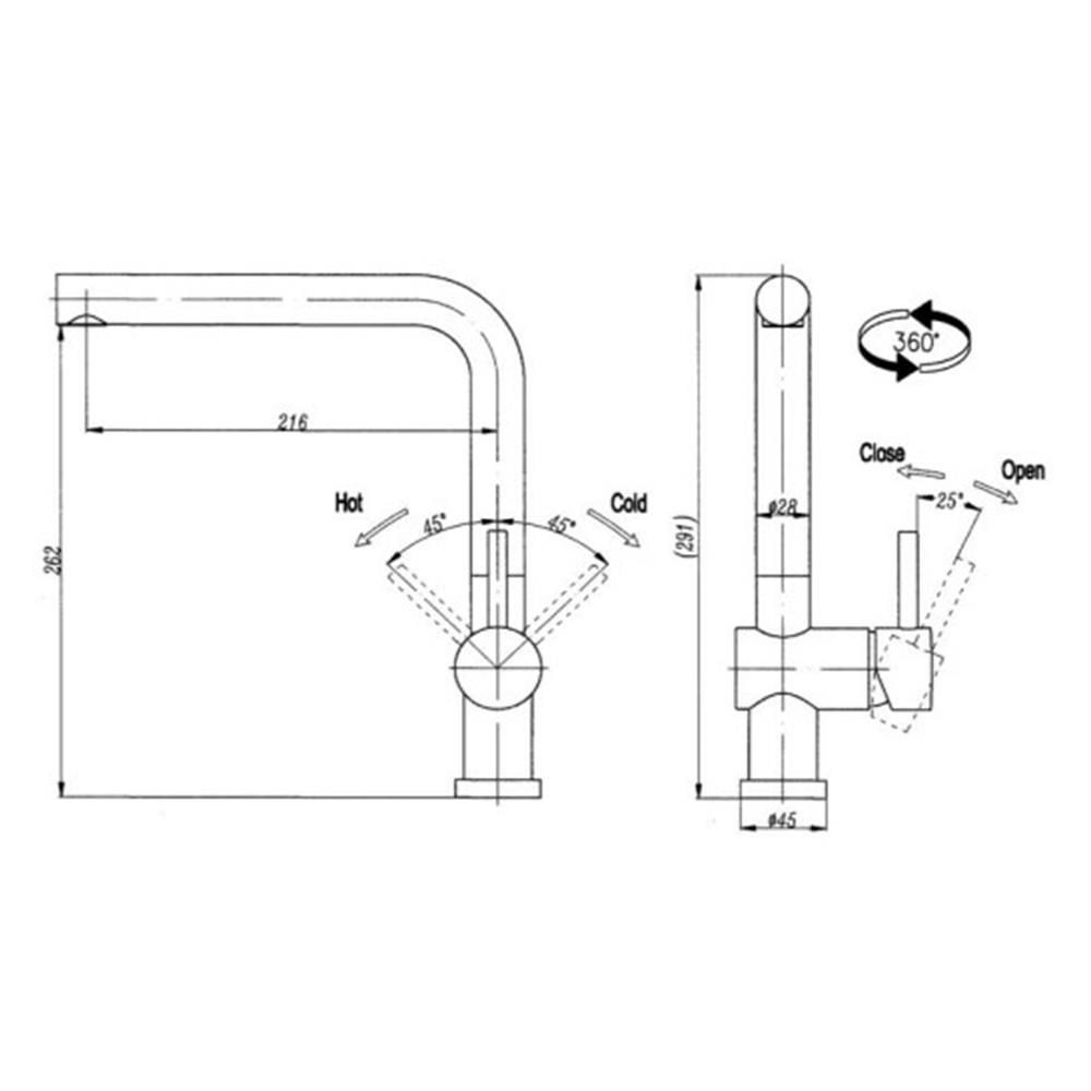 ก๊อกซิงค์ผสมติดบนเคาน์เตอร์ MEX 1345-D6 (B)