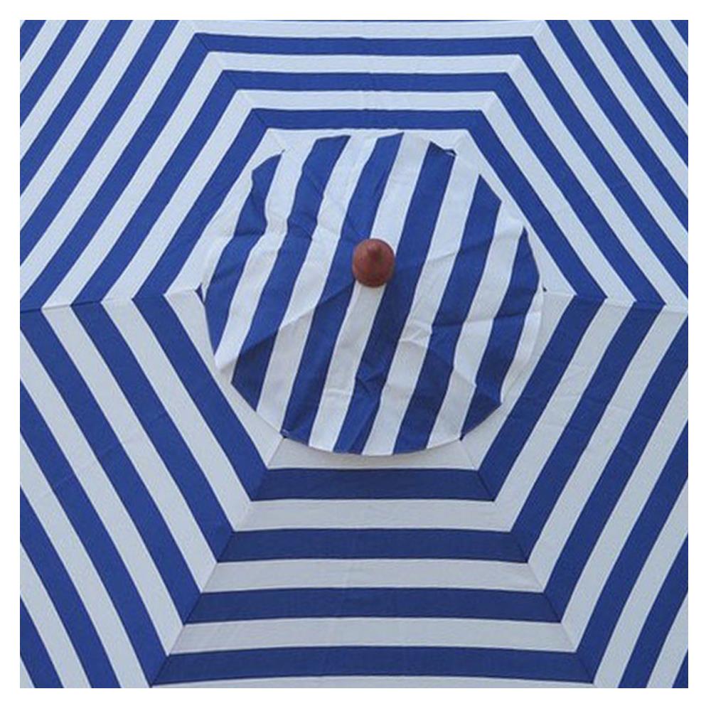 ร่มสนามกลม IVY WOOD STRIP 2.1 ม. สีขาว/น้ำเงิน