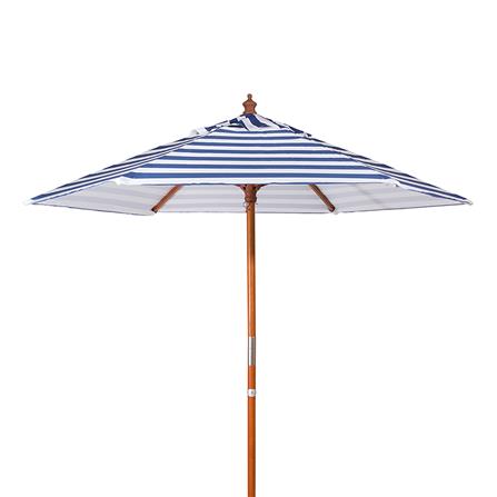 ร่มสนามกลม IVY WOOD STRIP 2.1 ม. สีขาว/น้ำเงิน
