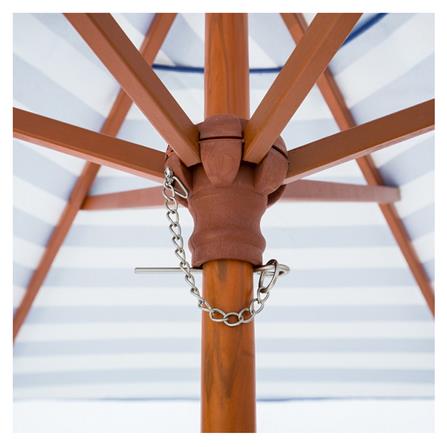 ร่มสนามกลม IVY WOOD STRIP 2.1 ม. สีขาว/น้ำเงิน_1