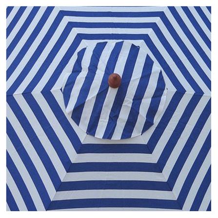 ร่มสนามกลม IVY WOOD STRIP 2.1 ม. สีขาว/น้ำเงิน_2