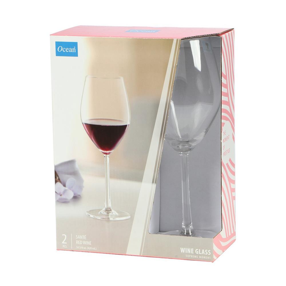 แก้วก้าน 420ml OCEAN GLASS SANTE แพ็ค 2 ใบ