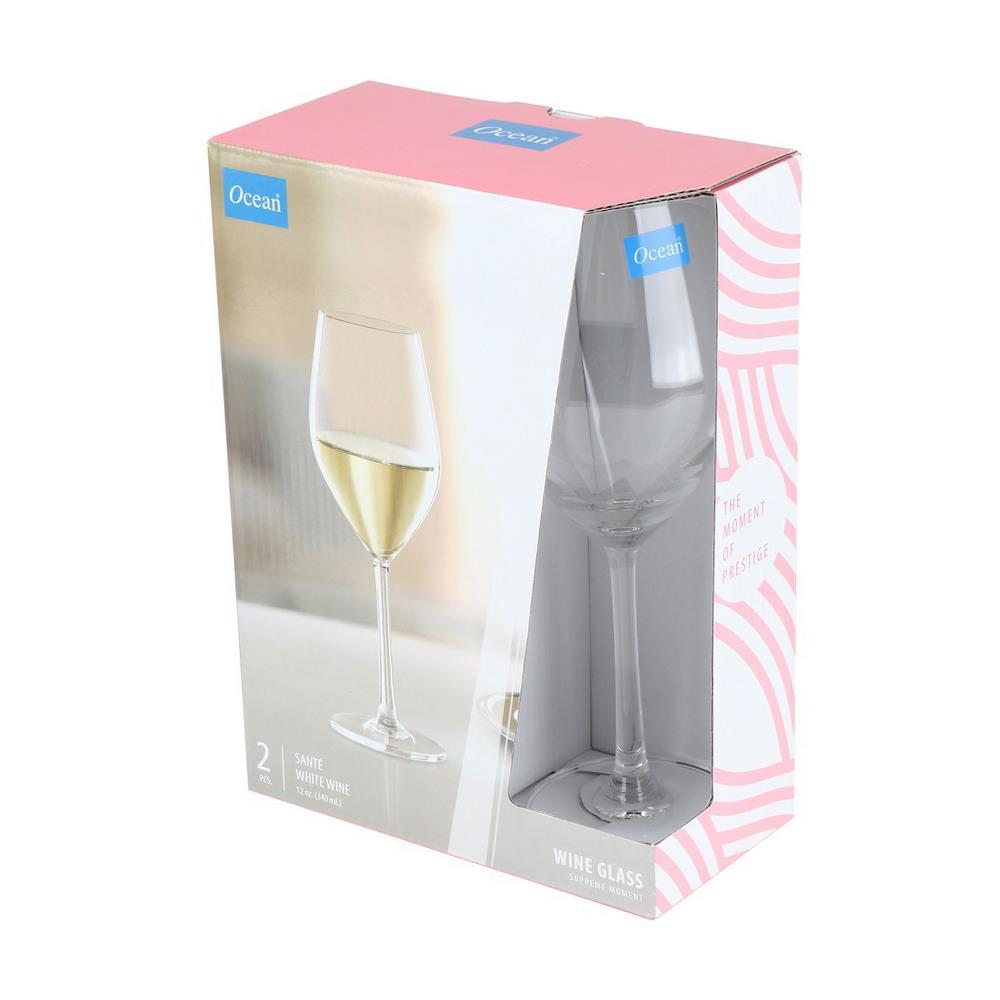 แก้วก้าน 340ml OCEAN GLASS SANTE แพ็ค 2 ใบ