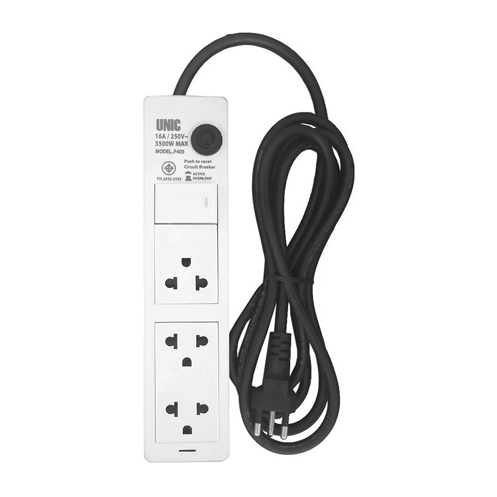 รางปลั๊กไฟ 3 ช่อง 1 สวิตซ์ UNIC P403-1 3 ม.