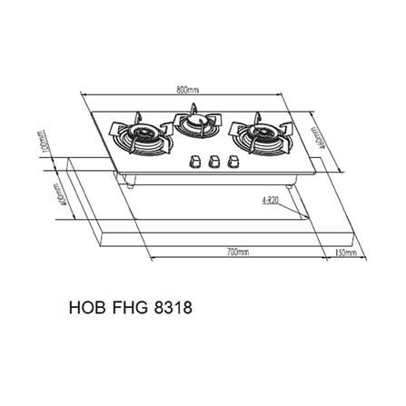 เตาฝังแก๊ส FRANKE FHG8318 80 ซม._1