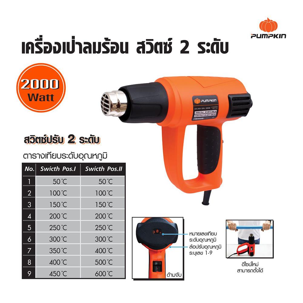 เครื่องเป่าลมร้อน PUMPKIN J-H2000 2000 วัตต์