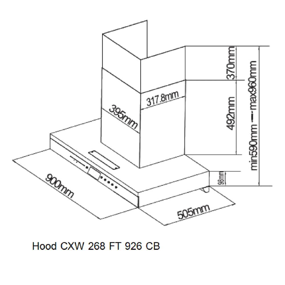 เครื่องดูดควันกระโจม FRANKE CXW 268 FT 926 CB 90 ซม.