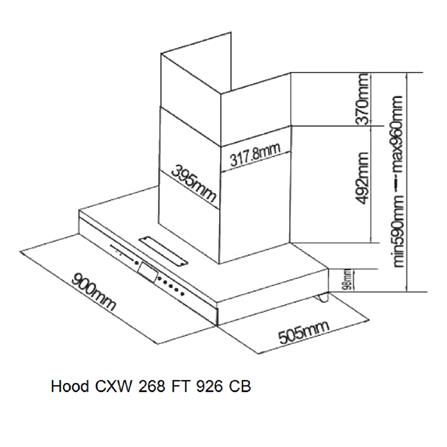 เครื่องดูดควันกระโจม FRANKE CXW 268 FT 926 CB 90 ซม._2
