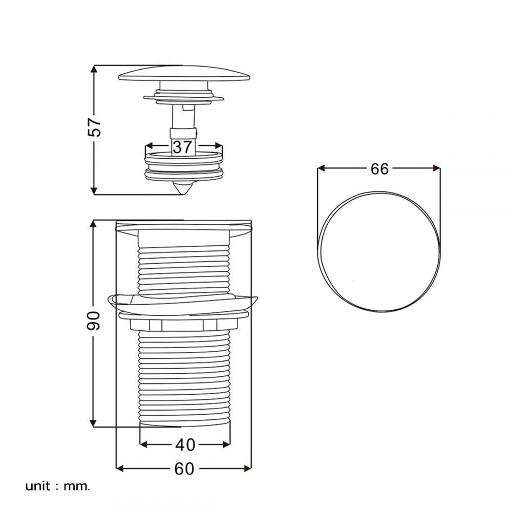 สะดืออ่างล้างหน้าแบบกด RASLAND RA 430077