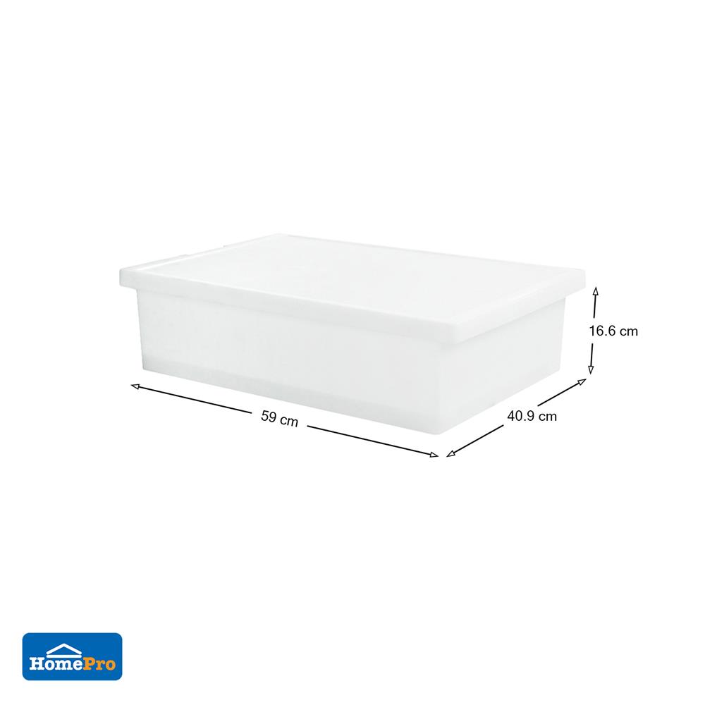 กล่องซ้อนได้ มีฝา STACKO 5224 28 ลิตร 40.9x59x16.6 ซม. สีขาว