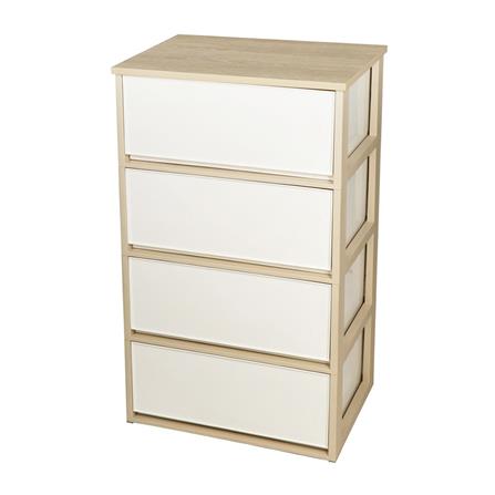 ตู้ลิ้นชัก 4 ชั้น DKW 54.7x37.7x92 สีครีม/น้ำตาล_0