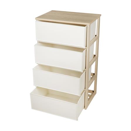 ตู้ลิ้นชัก 4 ชั้น DKW 54.7x37.7x92 สีครีม/น้ำตาล_2