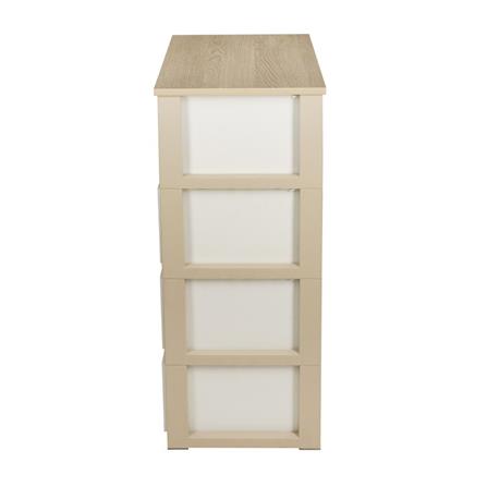 ตู้ลิ้นชัก 4 ชั้น DKW 54.7x37.7x92 สีครีม/น้ำตาล_3