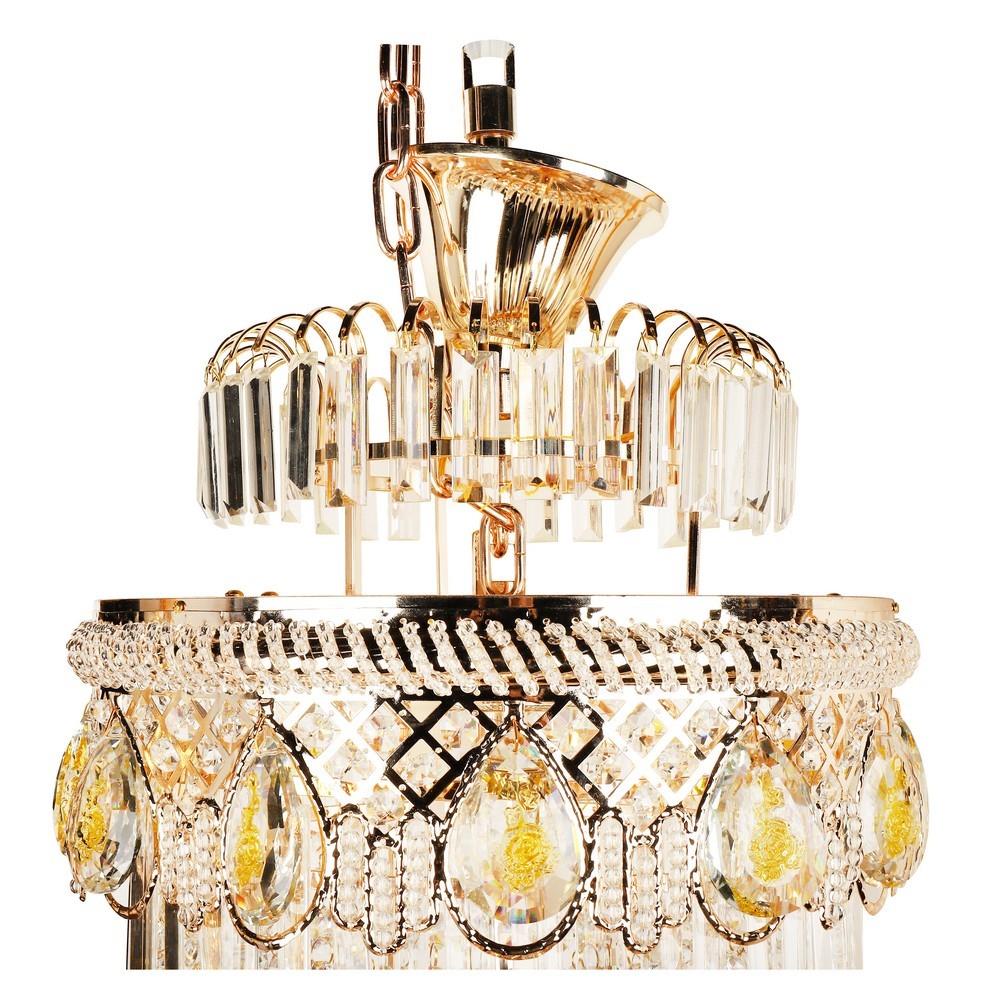 ไฟช่อ CARINI 8029-22 แก้ว/โลหะ สีทอง/ใส 22 หัว