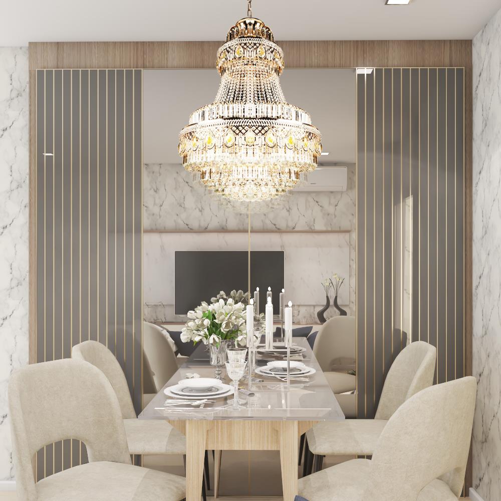 ไฟช่อ CARINI 8029-22 แก้ว/โลหะ สีทอง/ใส 22 หัว