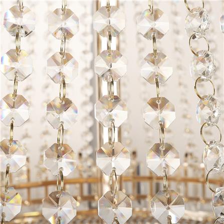 ไฟช่อ CARINI 8029-22 แก้ว/โลหะ สีทอง/ใส 22 หัว_5