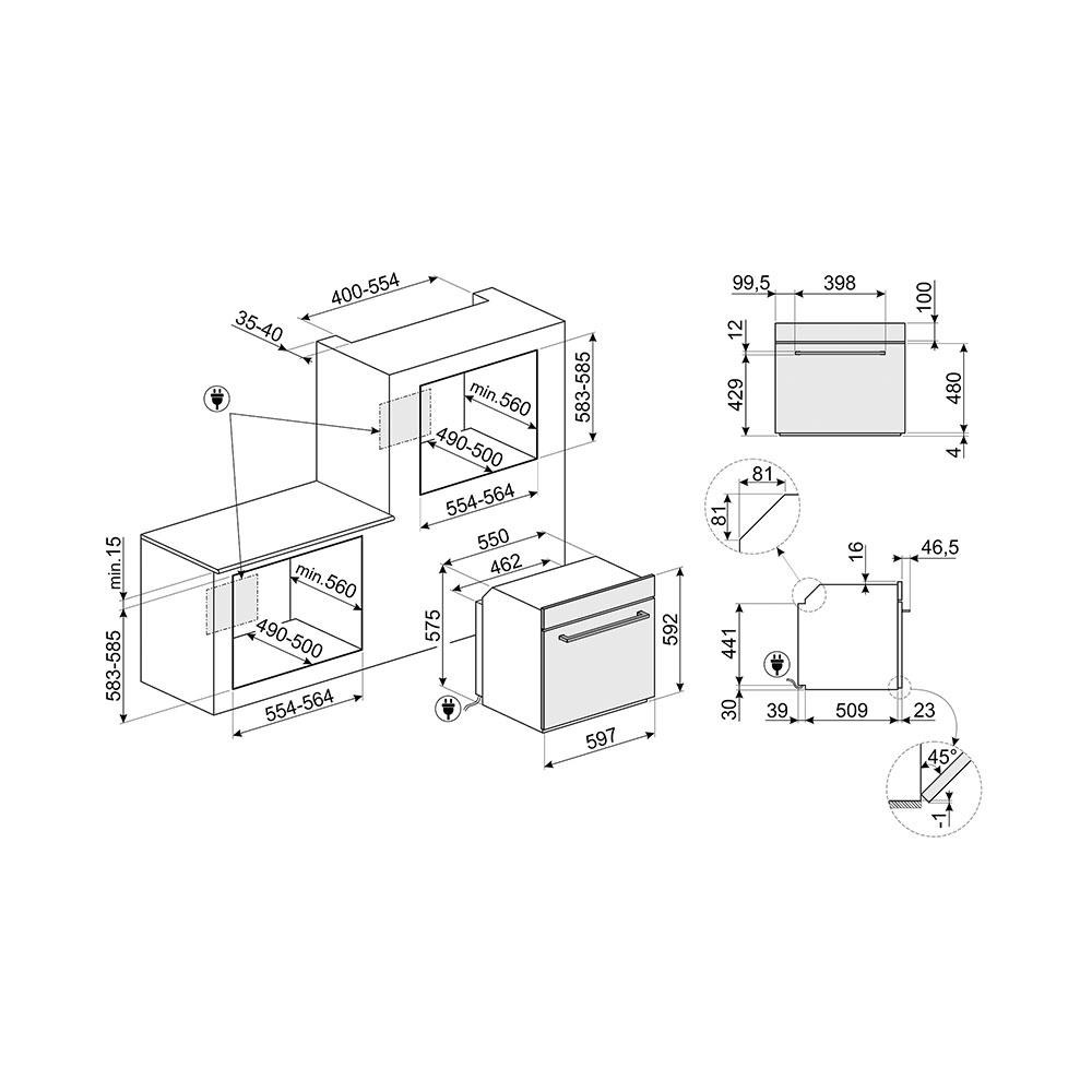 เตาอบฝังดิจิตอล SMEG SF6400TVX