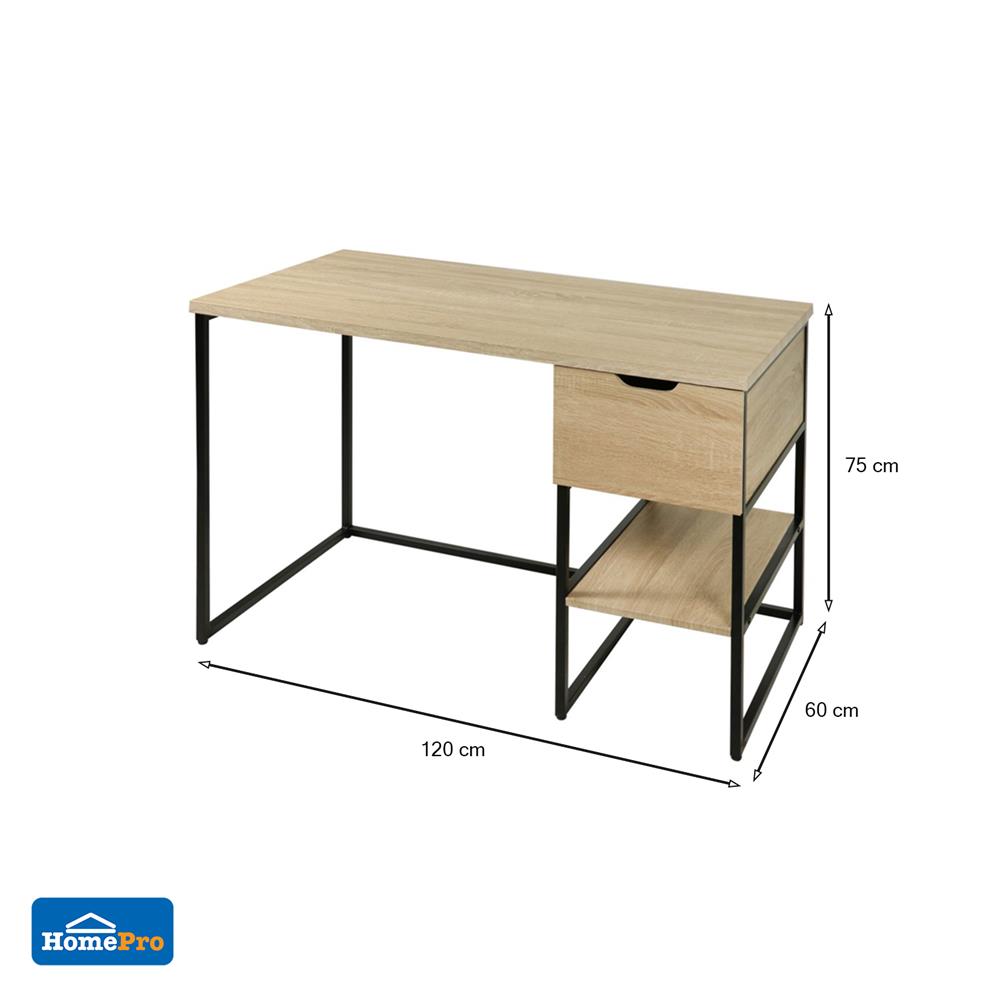 โต๊ะทำงานไม้ FURDINI HAGAN CT-3602 120 ซม. สี LIGHT OAK