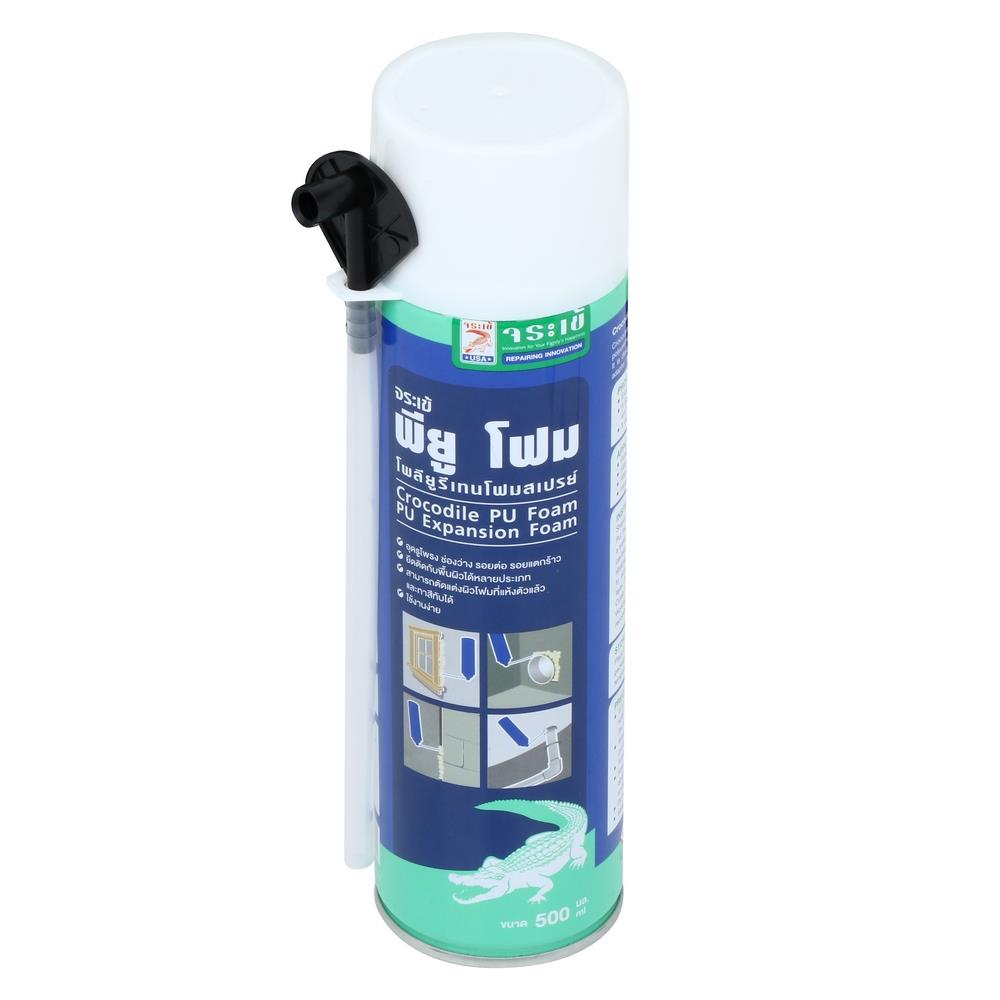 สเปร์ยโฟม PU จระเข้ 500 มล. สีขาว