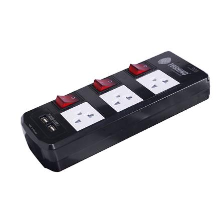 รางปลั๊กไฟ 3 ช่อง 3 สวิตซ์ TOSHINO TIS315USB 5 ม._2