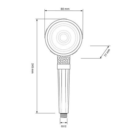 ชุดฝักบัวสายอ่อน 1 ระดับ NAPA AURA-9190 สีขาว-โครม_6